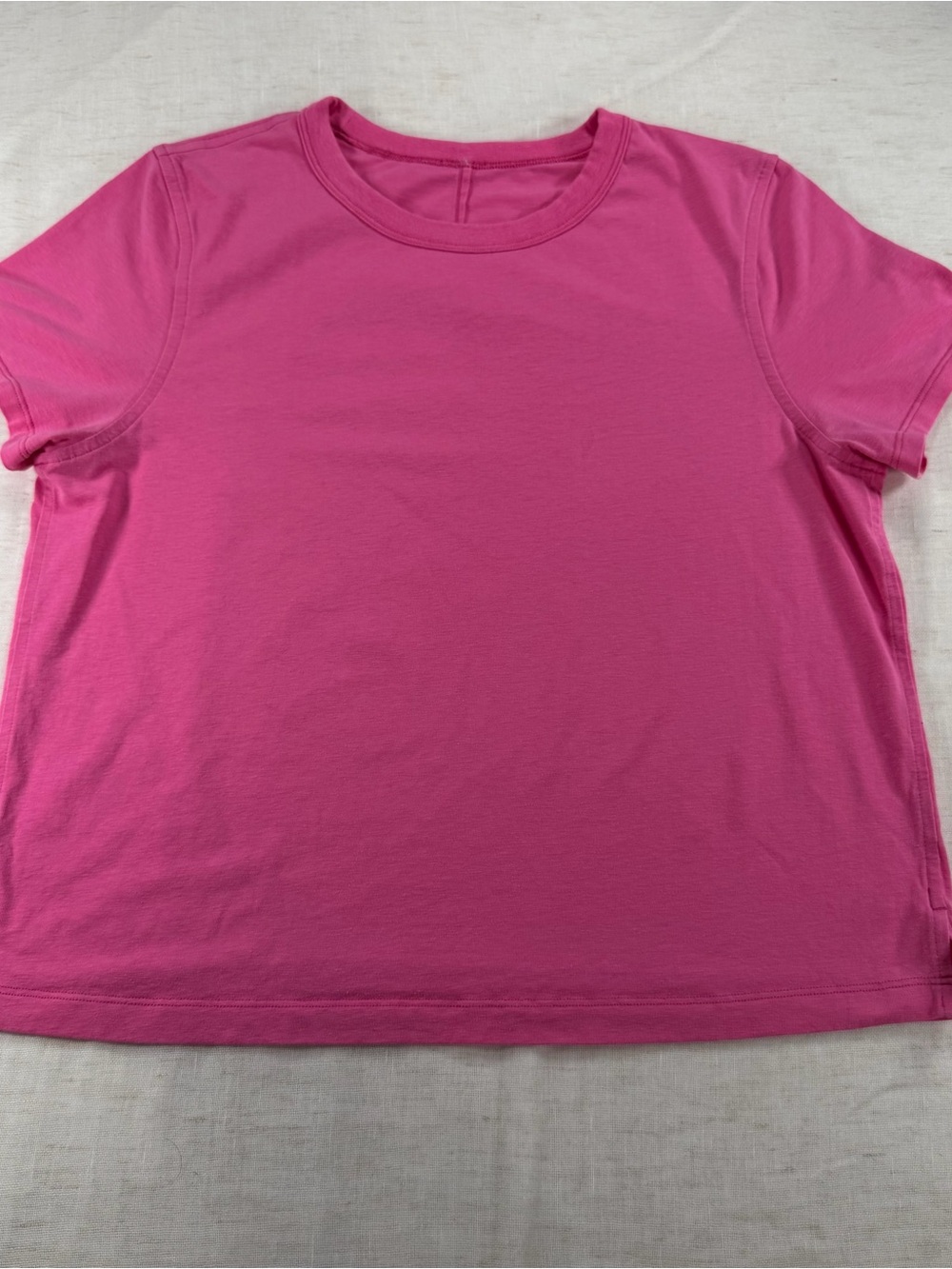 Lululemon athletica Pink Crew Neck Short Sleeve Stretch T-Shirt Women's 4